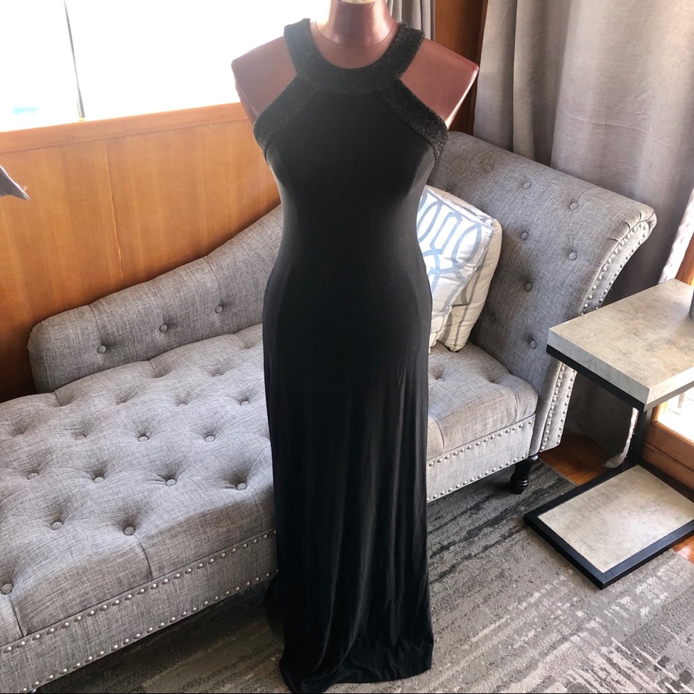 Black Market Black Maxi Dress Evening Gown size Small